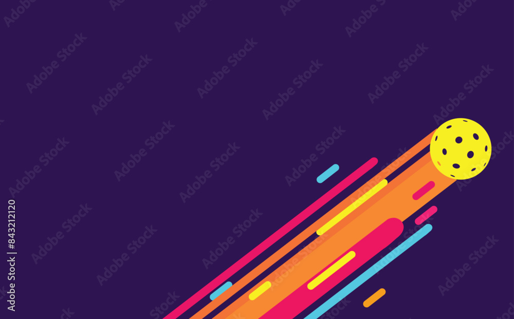 Wall mural attractive colorful editable vector of pickleball background design great for your design resources 