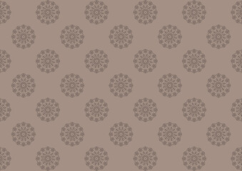 茶色いシックなレース模様風パターン背景