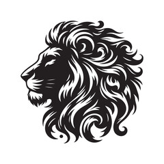 lion head vector silhouette art illustration