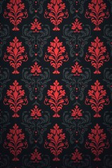 Obraz premium Damask pattern in deep red and gold