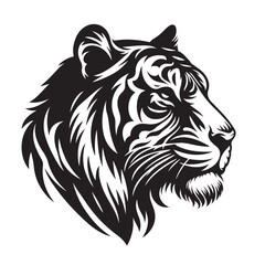 Tiger head vector silhouette art illustration