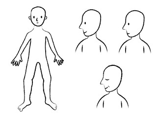 Hombrecito cuerpo entero y torso, silueta humana para ilustraciones sobre medicina.