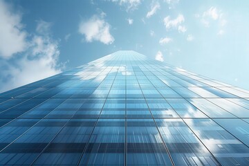 Fototapeta premium The impressive height of a skyscraper is a testament to human ingenuity and engineering skill.