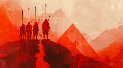 Abstract grunge red and black background with arrows for dark and powerful designs