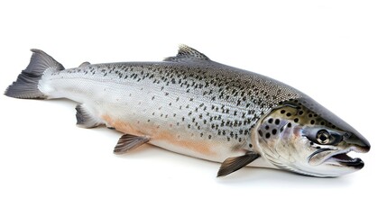 Naklejka premium fresh salmon on white background.