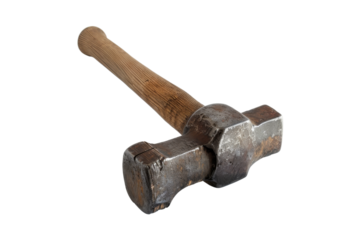 Old Hammer isolated on white Background