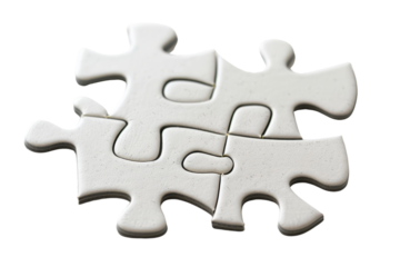 White Puzzle Pieces Close Up