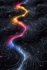 Naklejka premium Retro wave pattern with neon colors and grid lines