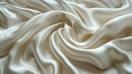 Obraz premium Luxurious Drapery: Ivory Satin Waves in Bridal Fashion