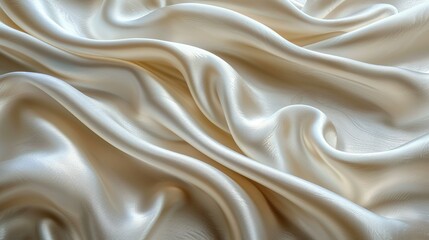 Fototapeta premium Luxurious Drapery: Ivory Satin Waves in Bridal Fashion