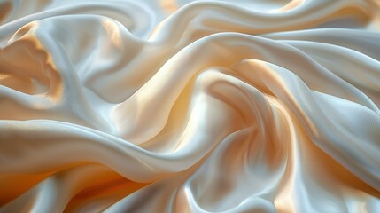 Fototapeta premium Seductive Silhouettes: Ivory Silk Waves in Bridal Couture