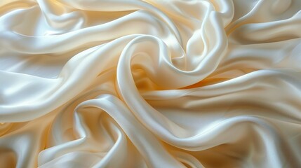 Fototapeta premium Ivory Silk Elegance: Bedding, Drapery, and Bridal Fashion