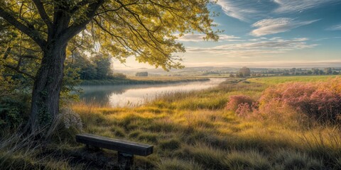 Spacious countryside fields in warm summer