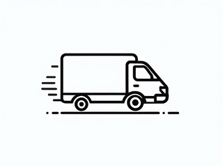 Fast shipping delivery truck flat icon for apps and websites
