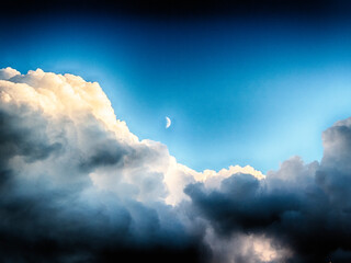 Clouds and moon