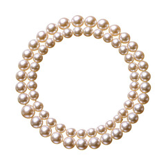 Obraz premium simple, plain, ring of pearls spaced out from each other, in a circle, on isolated white background