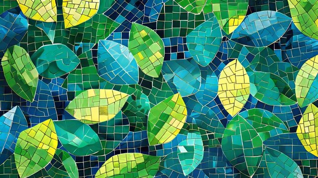 Colorful leaf mosaic for home decor or nature themed design