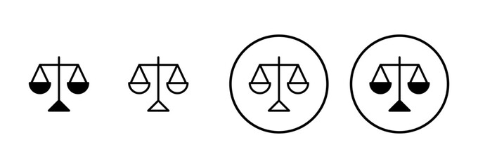 Scales icon vector isolated on white background . Law scale icon. Justice sign