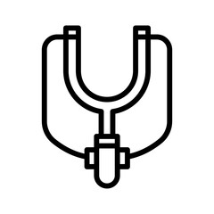 Slingshot line icon. Medieval icon. Medieval icon isolated on white background. Transparent background, minimalist symbol. Vector images