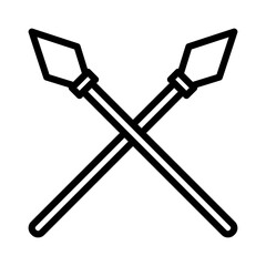 Spears line icon. Medieval icon. Medieval icon isolated on white background. Transparent background, minimalist symbol. Vector images