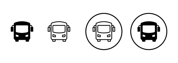 Bus Icon vector isolated on white background. Black bus vector icon