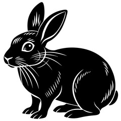 black and white rabbit