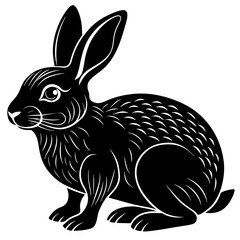 black and white rabbit
