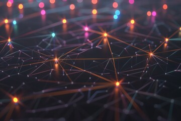 Obraz premium Abstract 3D Background - Illuminated Digital Network