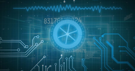 Image of data processing, scope scanning and computer circuit board