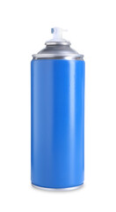 Blue can of spray paint isolated on white