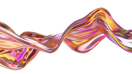 Gradient orange fluid on transparent background