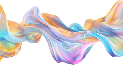 Fototapeta premium Shiny abstract gradient wave fluid on transparent background