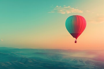 Fototapeta premium hot air balloon floating in the sky