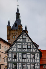Obraz premium Half Timbering Building In Bad Wimpfen, Baden-Württemberg, Germany