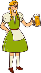 Hand-drawn cartoon people celebrating oktoberfest