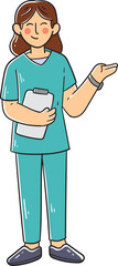 Nurse hand-drawn character