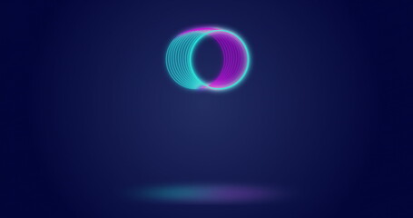 Image of moving illuminated circles against abstract background