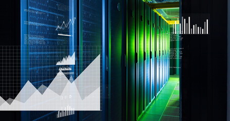 Image of financial data processing over computer servers