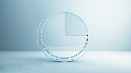 Glass circle with sky and clouds for business or presentation