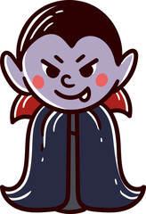 Dracula, hand-drawn halloween character.