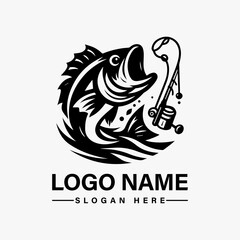 Fototapeta premium Fishing hunting vector logo