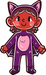 Kids character wearing bat costumes
