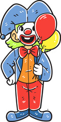 Hand-drawn clown character