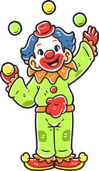 Hand-drawn clown character