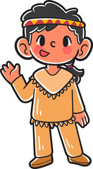 Kids character wearing a indian costume