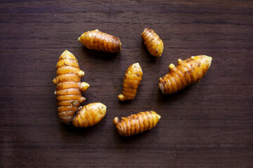 group of fresh turmeric roots