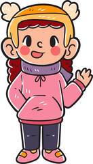 Kids character wearing a winter costume