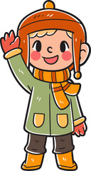 Kids character wearing a winter costume