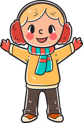 Kids character wearing a winter costume