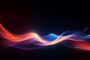 Obraz premium Abstract futuristic backdrop with glowing waves and neon lines concept of energy, technology